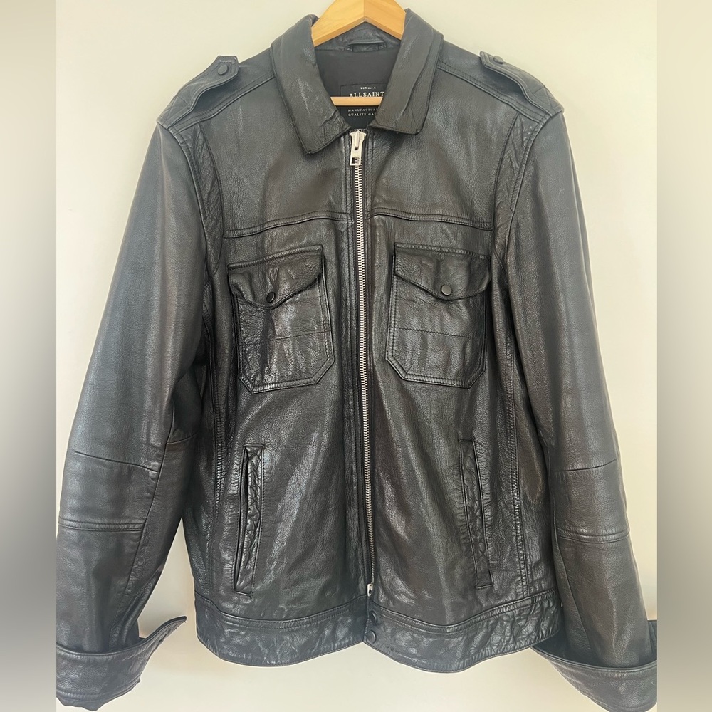 Oversized Leather Bomber - Vintage Style All Saints